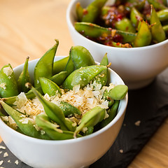 Image showing Green string beans chinese dish with spices