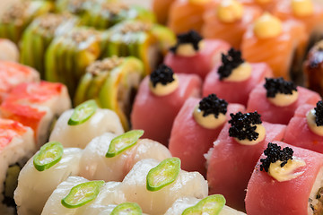 Image showing set of Japanese sushi