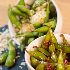 Image showing Green string beans chinese dish with spices