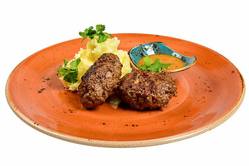 Image showing Traditional cutlets with potatoes
