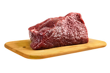 Image showing Beef on a wooden board