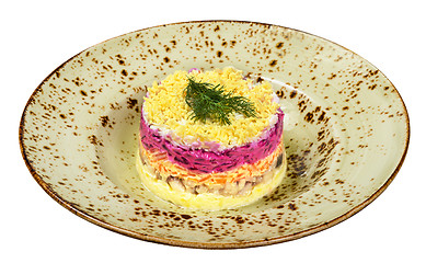 Image showing Dressed herring salad