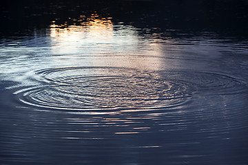 Image showing Water circles in the lake
