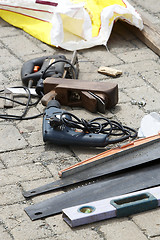 Image showing Tools of an african carpenter