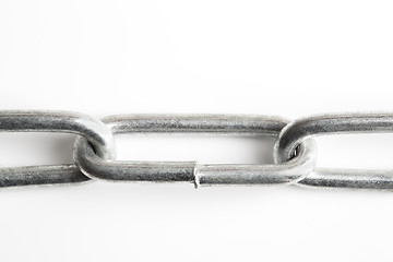 Image showing Closeup of silver chains