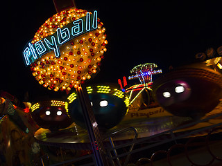 Image showing Beautiful illuminated atmosphere at the Oktoberfest in Munich