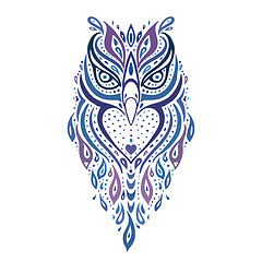 Image showing Decorative Owl. Ethnic pattern.