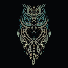 Image showing Decorative Owl. Ethnic pattern.