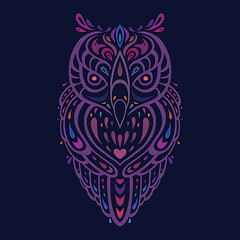 Image showing Decorative Owl. Ethnic pattern.