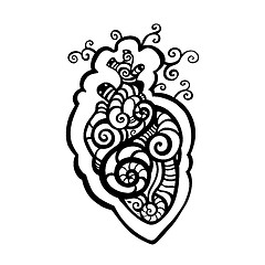 Image showing Decorative heart. Ethnic pattern.