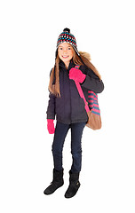 Image showing Young girl going to school.