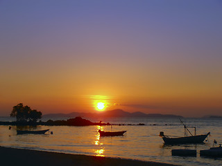 Image showing Sun Beam on Silent Water.