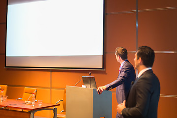 Image showing Public speaker at Business Conference.