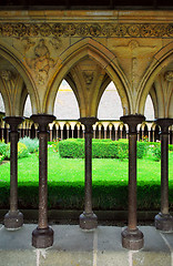 Image showing Mont Saint Michel cloister garden