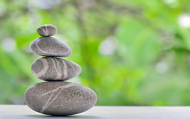 Image showing Pile of pebble stones in nature