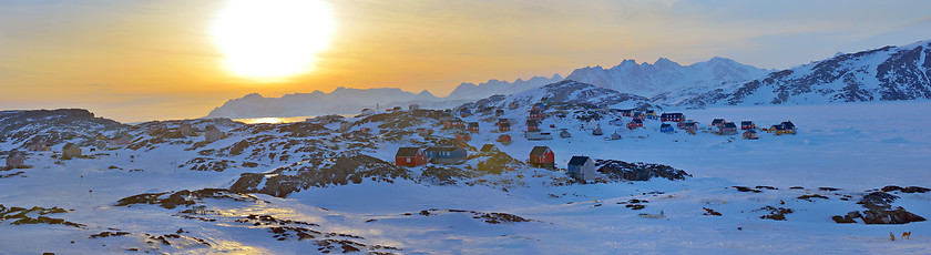 Image showing colorful houses in Kulusuk, Greenland