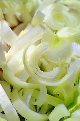 Image showing Sliced leeks