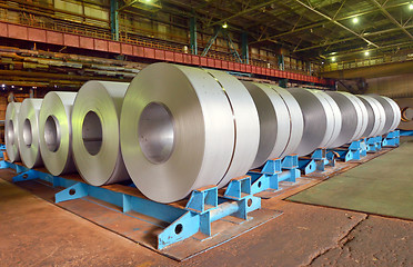 Image showing rolls of steel sheet