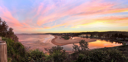 Image showing Narrabeen panorama at sunset