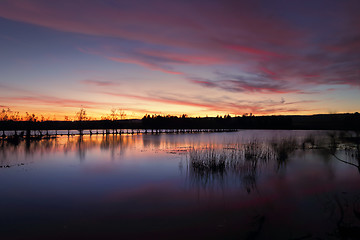 Image showing Sunset Penrith Lakes NSW Australia