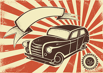 Image showing Vintage car poster template