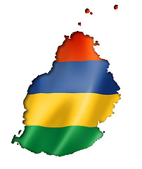 Image showing Mauritius flag map