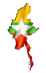 Image showing Burma Myanmar flag map