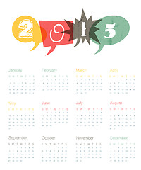 Image showing Vintage calendar 2015. Vector.