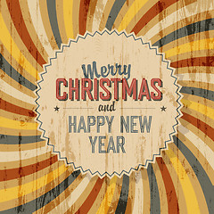 Image showing Merry Christmas background with colorful rays