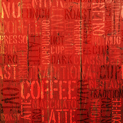 Image showing Coffee Experience Words On Red. Vector