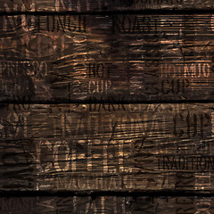 Image showing Coffee Experience Words On Wooden Texture. Vector.
