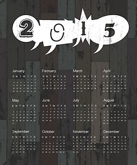 Image showing Calendar 2015 on wooden background. Vector
