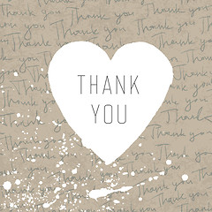 Image showing Thank You Retro Card Design. Vector