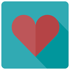 Image showing Flat heart icon, vector