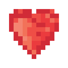 Image showing 5 color pixel heart. Vector