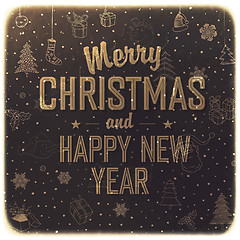 Image showing Vintage Christmas Card Design. Vector.