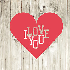Image showing Heart on wooden background. Vector.