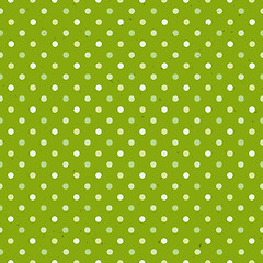 Image showing Green Textured Polka Dot Seamless Pattern