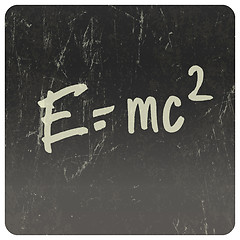 Image showing E=mc2. Theory of relativity, writings on blackboard. Vector