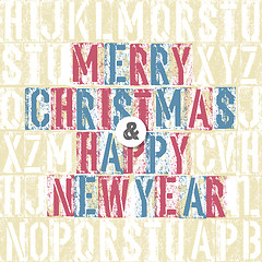 Image showing Merry Christmas Letterpress Concept With Colorful Letters