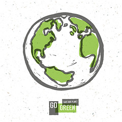 Image showing Go Green Concept Poster With Earth. Vector