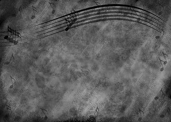 Image showing Grunge Music Note Background