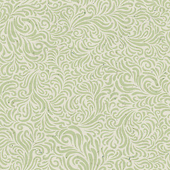 Image showing Seamless floral pattern on recycled paper texture. Vector