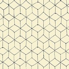 Image showing Seamless repeating cubes hand-drawn pattern. Vector