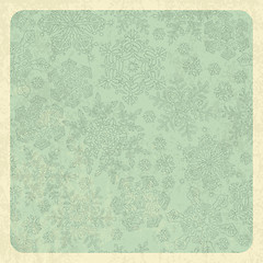 Image showing Snowflakes grunge vintage poster. Vector