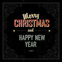 Image showing Vintage Merry Christmas Card Design. Vector
