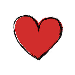 Image showing Red heart on white background, vector