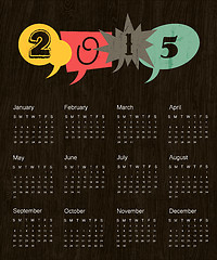 Image showing Vintage calendar 2015. Vector.