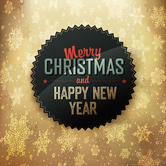 Image showing Merry Christmas Golden Card Design. Vector.