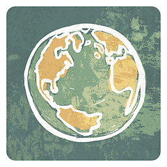 Image showing Earth grunge icon